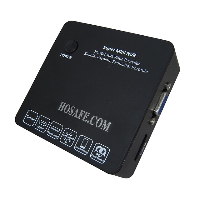  hosafe ™ mini nvr8 ONVIF mini 8 csatornás 1080 IP kamera DVR 720p NVR HDMI / VGA kimenet