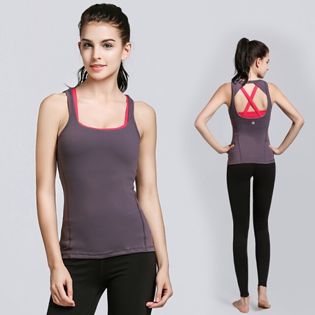  Mujer Espalda Abierta Yoga Top - Blanco / negro, Rojo + Gray Deportes Moda Modal Tank Tops / Camiseta / Top Running, Fitness, Gimnasia Sin Mangas Ropa de Deporte Elástica en 4 Modos, Suavidad Elástico