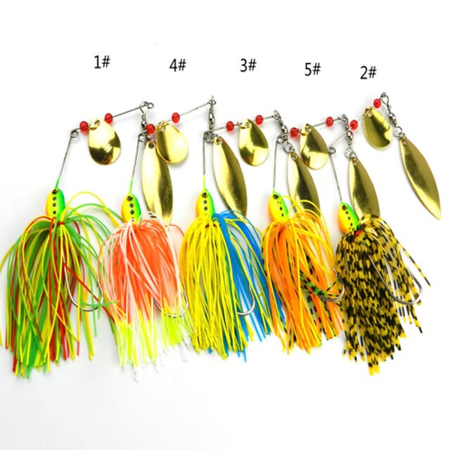  4 pcs Fishing Lures Soft Bait Buzzbait & Spinnerbait Sinking Bass Trout Pike Sea Fishing Lure Fishing General Fishing Silicon Metal