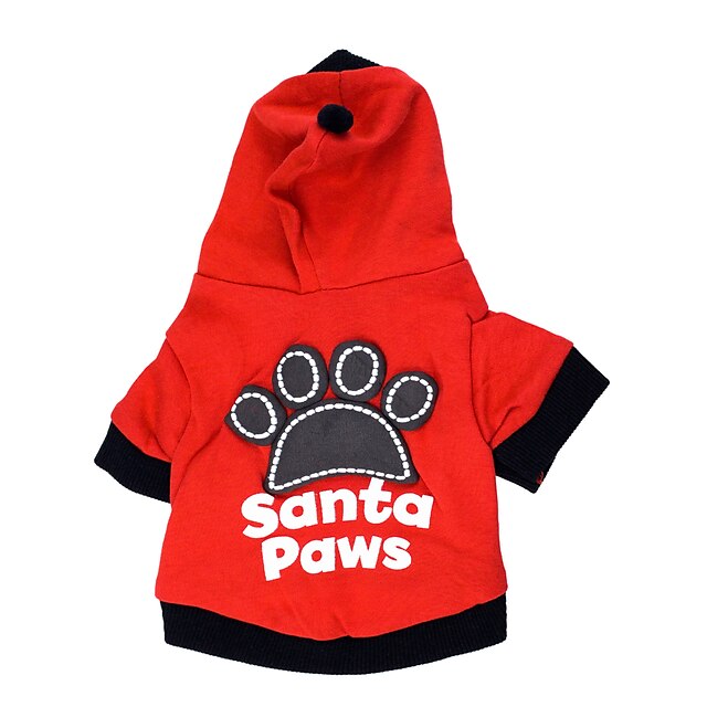  Kat Hond Hoodies Puppy kleding Letter & Nummer Modieus Winter Hondenkleding Puppy kleding Hondenoutfits Ademend Zwart Rood Kostuum voor Girl and Boy Dog Katoen XS S M L