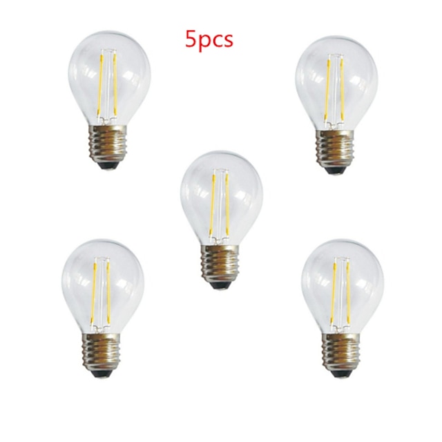  5pcs 2 W 180 lm E26 / E27 Izzószálas LED lámpák A60(A19) 2 LED gyöngyök COB Dekoratív Meleg fehér / Hideg fehér 220-240 V / 5 db. / RoHs