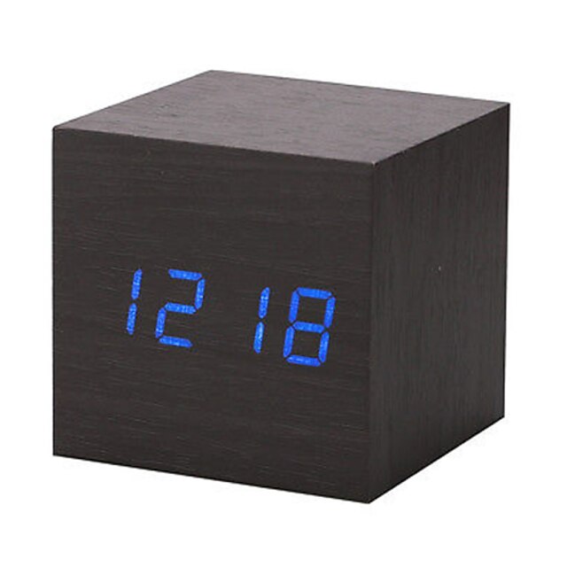  nieuwe moderne houten hout digitale LED-bureau alarmklok thermometer kalender timer