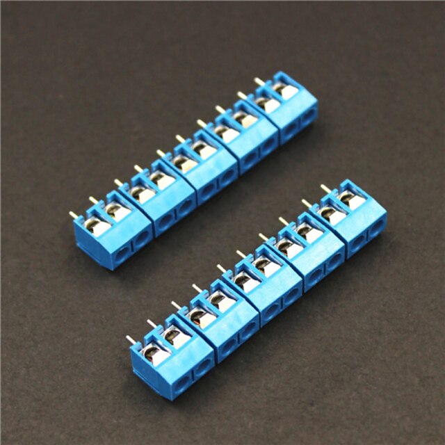  2 pini terminale 5.0mm blocuri conectori - albastru (5 piese)