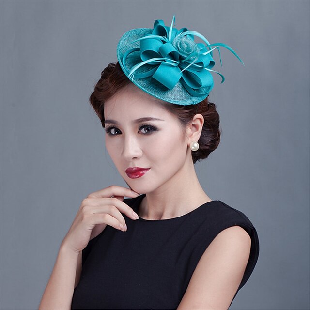  hørfjær polyester fascinators hovedstykke klassisk feminin stil