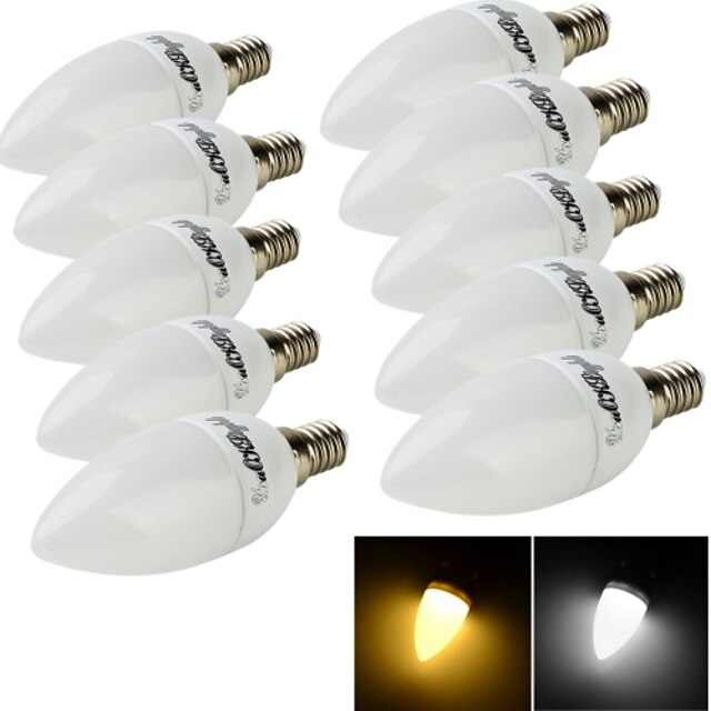  YouOKLight 10 Stück LED Kerzen-Glühbirnen 200 lm E14 C35 10 LED-Perlen SMD 2835 Dekorativ Warmes Weiß Kühles Weiß 220-240 V / RoHs