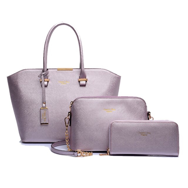  Women's Bags PU(Polyurethane) Tote / Bag Set Solid Colored Purple / Fuchsia / Blue