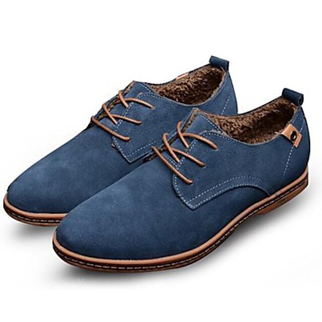  Bărbați Oxfords Pantofi de piele Pantofi de piele intoarsa Pantofi de noutate Casual Petrecere și seară Birou și carieră Piele de Căprioară Anti-Alunecare Negru Albastru Maro Toamnă Primăvară / EU40