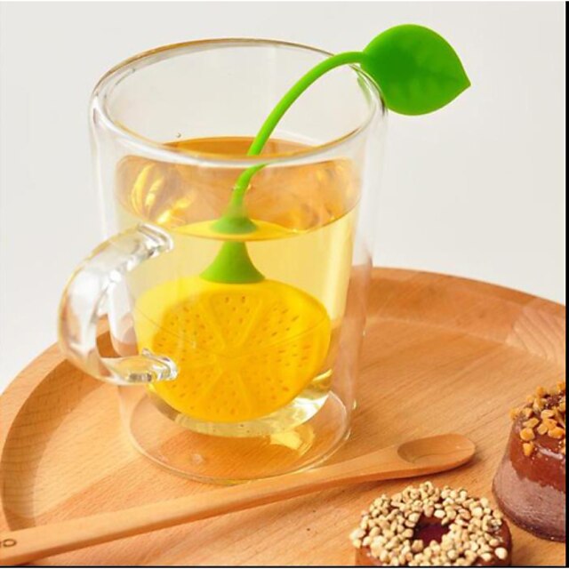 Cuchara del filtro del té del limón de la hoja de la hierba del difusor de la tetera del bebedor del silicón