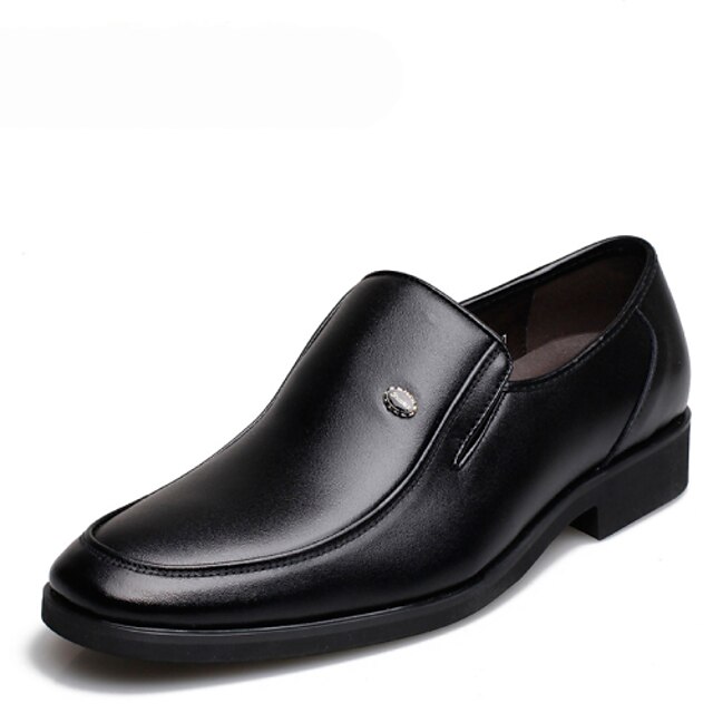  Men's Shoes Outdoor Leather Loafers Black