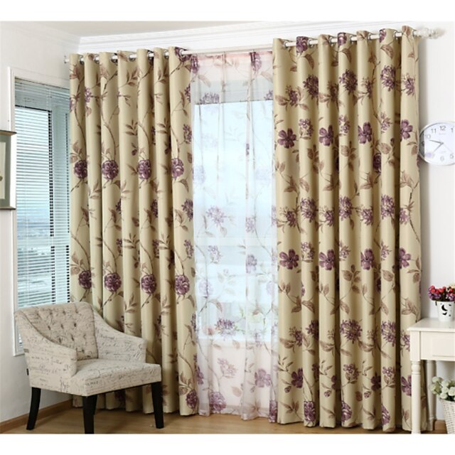  land curtains® twee panelen bloemen verduisteringsgordijnen gordijnen