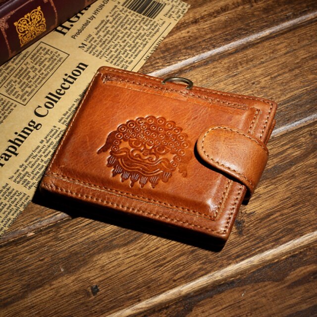  Men Bags Cowhide Wallet Card & ID Holder Coin Purse for Shopping Casual Formal Outdoor Office & Career Fall Screen Color