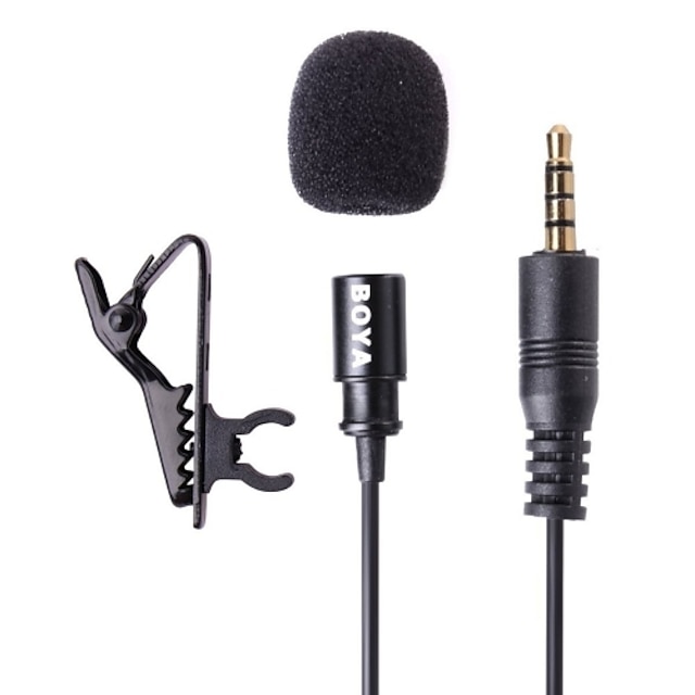  Boya by-LM10 kitűzőmikrofonnal gömbkarakterisztikás kondenzátor mikrofon Apple iPhone, iPad, Android és Windows okostelefonok