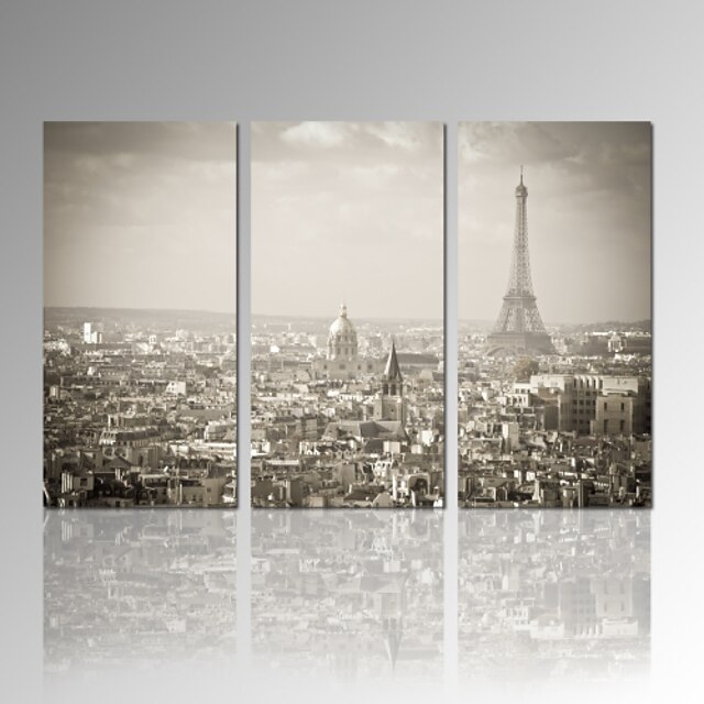  VISUAL STAR®Paris Tower Stretched Canvas Print Home Decor Wall Art Set of 3 Ready to Hang