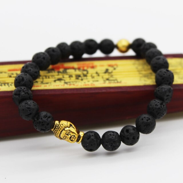  Black Lava kralen kralen Kralenarmband Boeddha Dames Uniek ontwerp Vintage Informeel Sierstenen Armbanden Sieraden Zwart Voor Kerstcadeaus Dagelijks Causaal