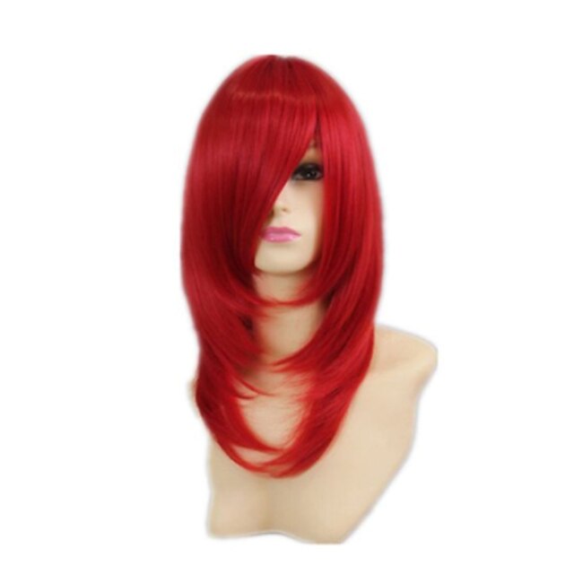  Synthetic Wig Curly Style With Bangs Capless Wig Red Synthetic Hair Women's Wig Halloween Wig