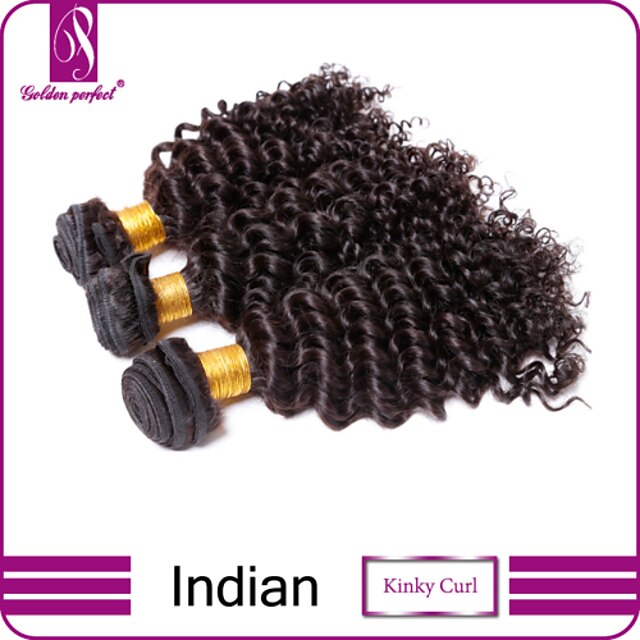  Cabelo Humano Ondulado Cabelo Indiano Kinky Curly 3 Peças tece cabelo