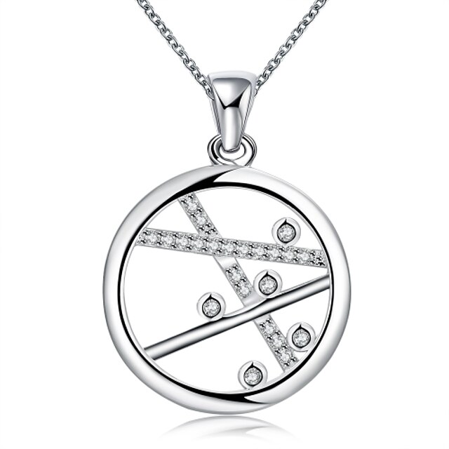  Damen Hohl Halsketten / Anhängerketten / Statement Ketten - Diamant, Sterling Silber, Silber Klassisch, Europäisch Weiß Modische Halsketten Für Hochzeit, Party, Alltag