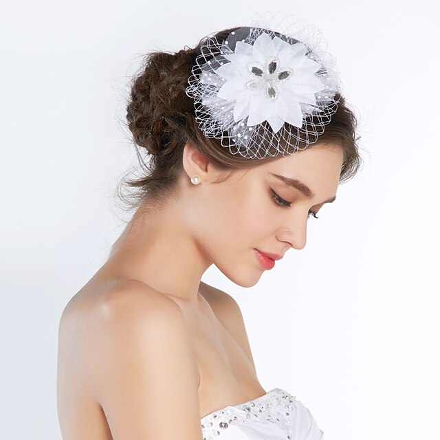 silke birdcage slør headpiece bryllupsfesten elegant feminin stil