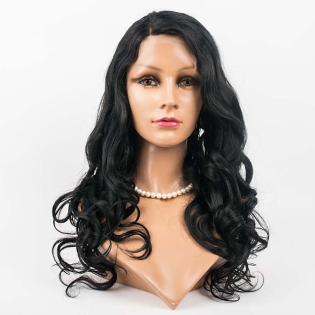  Human Hair Lace Front Wig Wavy Wig 120% Density Ombre Hair Natural Hairline African American Wig 100% Hand Tied Women's Long Human Hair Lace Wig