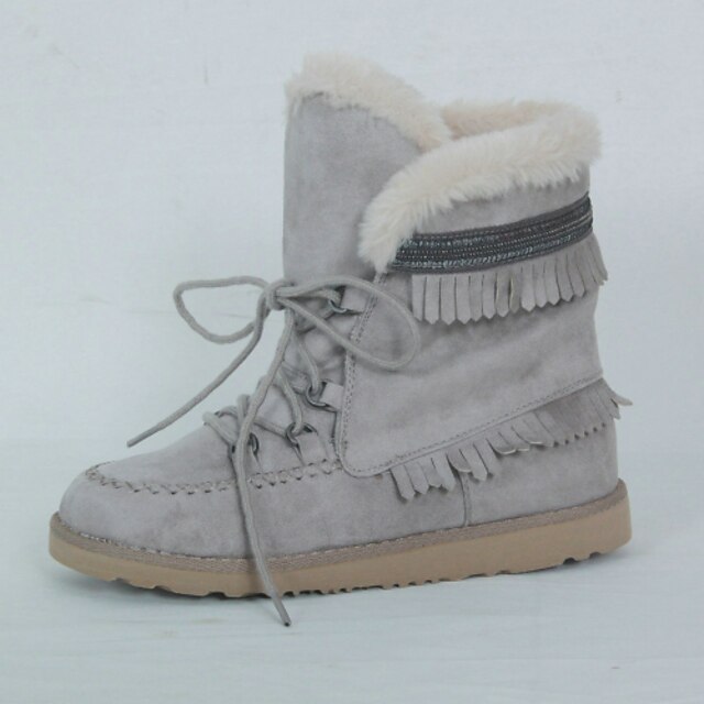  Women's Shoes Fabric Flat Heel Snow Boots Boots Casual Gray