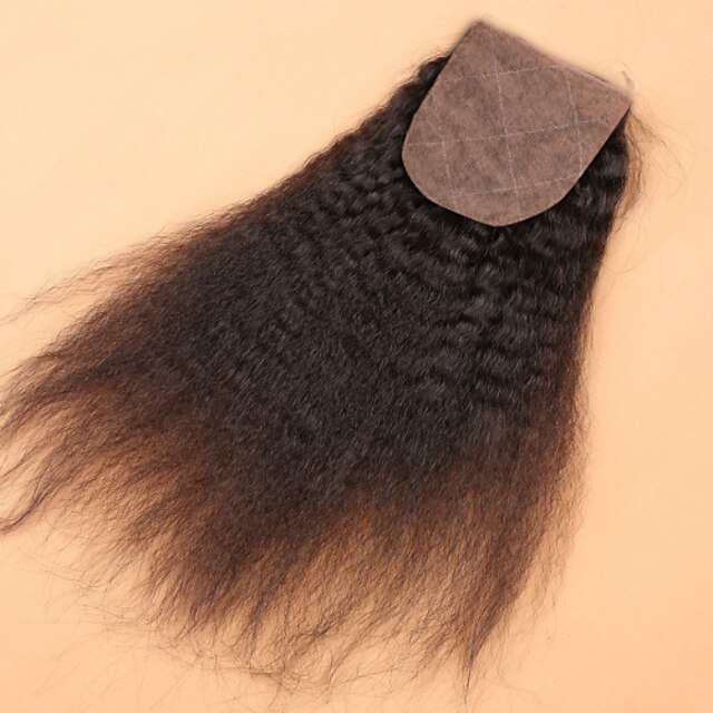  8 12 14 16 18 20inch Koromfekete (#1B) Kézi készített Göndör egyenes Emberi haj Bezárás Világos barna Svájci csipke 45 gramm Cap Méret