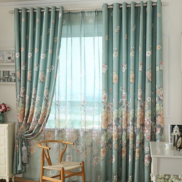  Op maat gemaakt Milieuvriendelijk Curtains Drapes Twee panelen 2*(W183cm×L160cm) / Slaapkamer