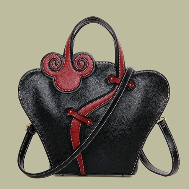  Women's Bags PU(Polyurethane) Tote / Shoulder Bag Solid Colored Black / Red