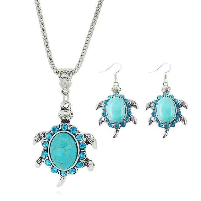  Crystal Beads Jewelry Set - Turquoise Cute Include Blue For Party Birthday Engagement / Earrings / Necklace