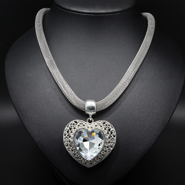  Damen Statement Ketten Herz Silber Modische Halsketten Schmuck Für Danke Valentinstag