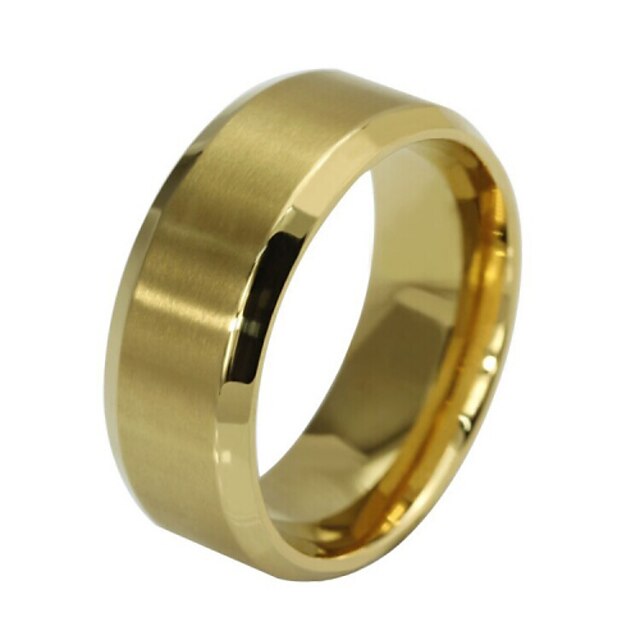  Men's Band Ring Golden Titanium Steel Ladies Fashion Party Daily Jewelry