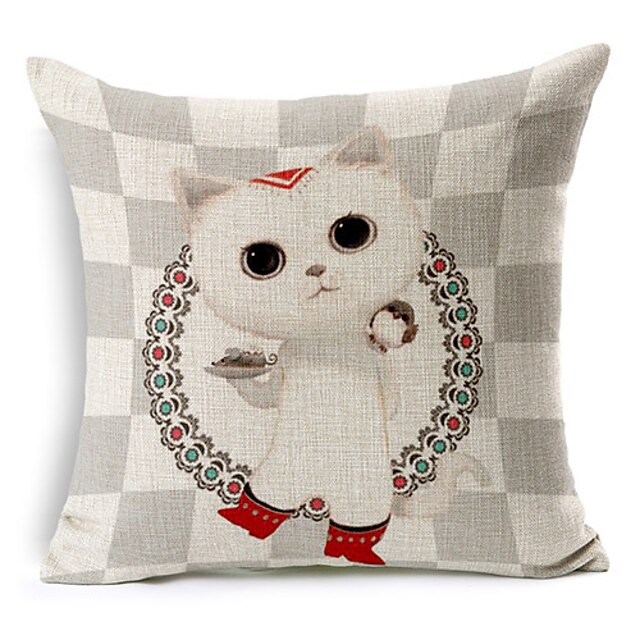  Big Dinner Pattern Cotton/Linen Decorative Pillow Cover