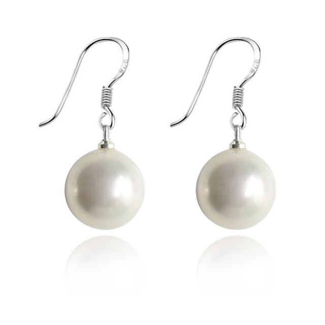  Women's Drop Earrings - Pearl, Silver Plated, Shell Fashion White For Party Daily Casual