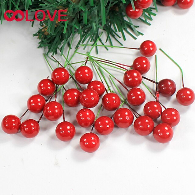  2.5cm 10 A Packet Ten Red Fruit on Christmas Tree, Christmas Wreath Cane Suits to Hang Christmas Decorations