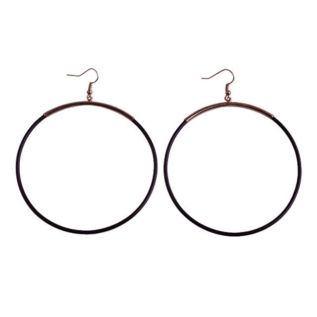  Hoop Earrings Alloy Black Jewelry Party Daily Casual 2pcs