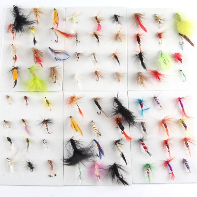  120 pcs Fishing Lures Flies Floating Bass Trout Pike Fly Fishing Metal