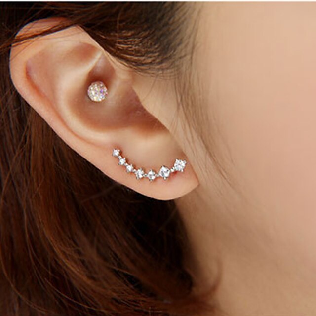  Women's Stud Earrings Star Ladies Luxury Fashion Rhinestone Imitation Diamond Earrings Jewelry Golden / Silver For Wedding Party Daily Casual Masquerade Engagement Party