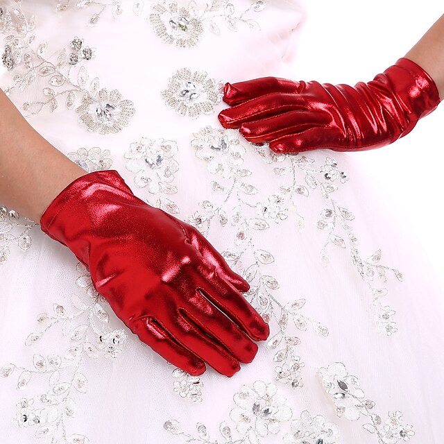  Искусственная кожа До запястья Перчатка Свадебные перчатки С Оборки