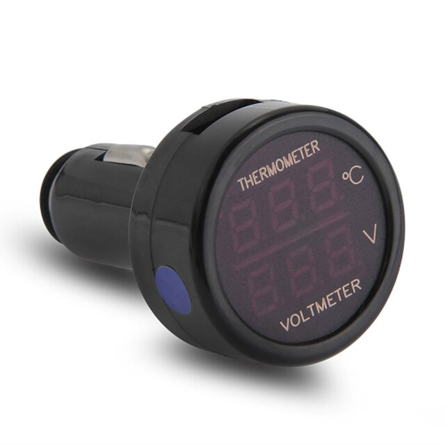  carchet Auto Auto-Zigarettenanzünder mit LED-Panel Digitalvoltmeter Thermometer