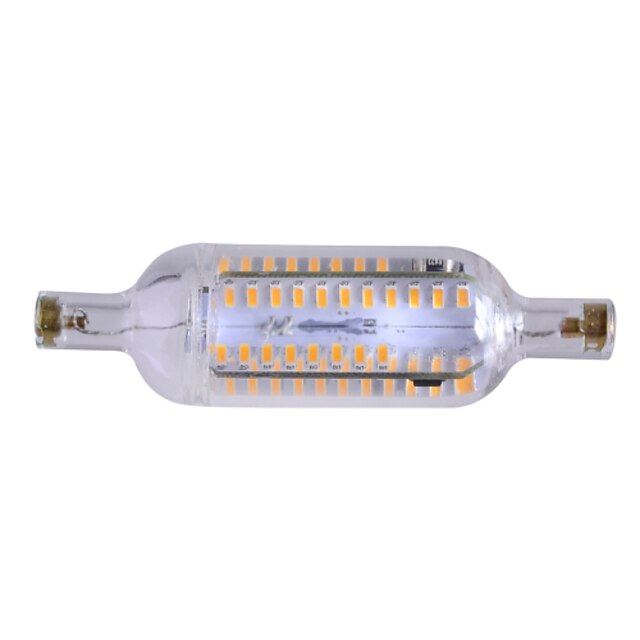  R7S LED kukorica izzók Süllyesztett 76 LED SMD 4014 Tompítható Dekoratív Meleg fehér 600-700lm 3000-3500K AC 220-240V 