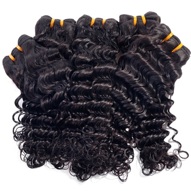  Sploty włosów Włosy brazylijskie Deep Wave Ludzkich włosów rozszerzeniach Włosy virgin Fale w naturalnym kolorze