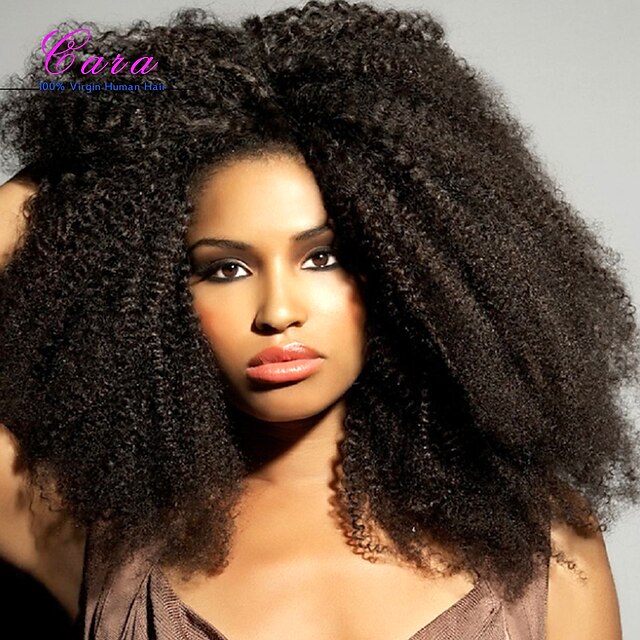  Human Hair Glueless Lace Front Lace Front Wig style Brazilian Hair Curly Afro Wig 120% Density with Baby Hair Natural Hairline African American Wig 100% Hand Tied Women's Short Medium Length Long