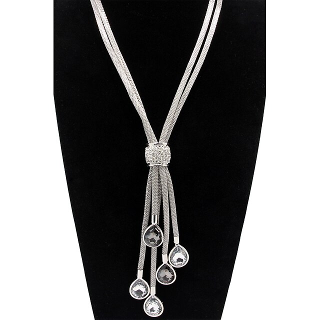  Women's Tassel Beads Statement Necklace / Long Necklace - Ladies, Elegant Silver Necklace Jewelry For Party