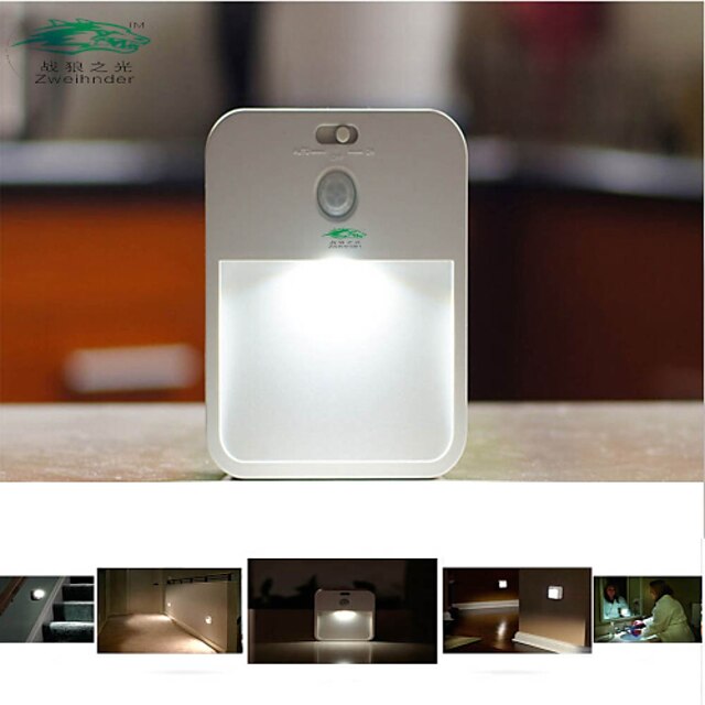  Zweihnder @ 1PCS LED human body induction nightlight battery lamp light control Nightlight creative light