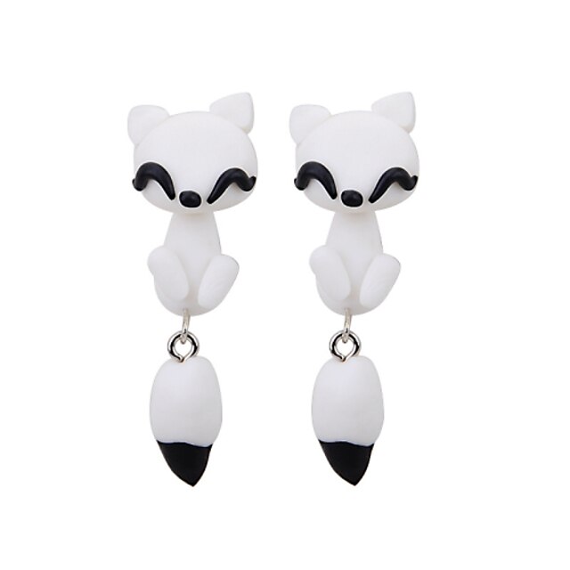  Women's Stud Earrings Animal Fashion Silicone Earrings Jewelry White For Daily Casual 2pcs