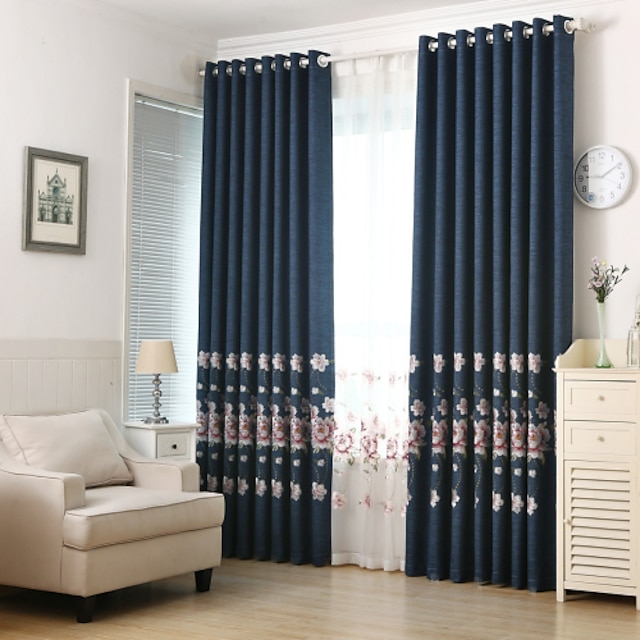  Custom Made Blackout Blackout Curtains Drapes Two Panels / Embroidery / Living Room