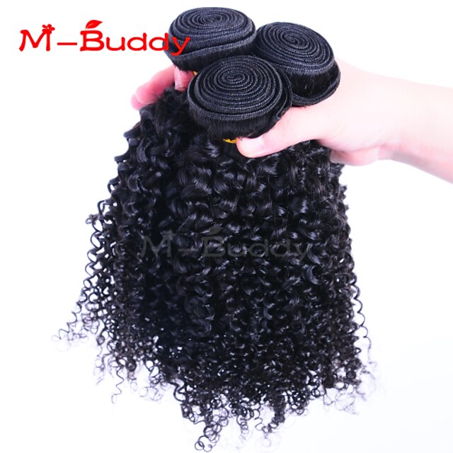  3 zestawy Włosy brazylijskie Curly Kinky Curl Włosy naturalne Fale w naturalnym kolorze Ludzkie włosy wyplata Ludzkich włosów rozszerzeniach / 8A