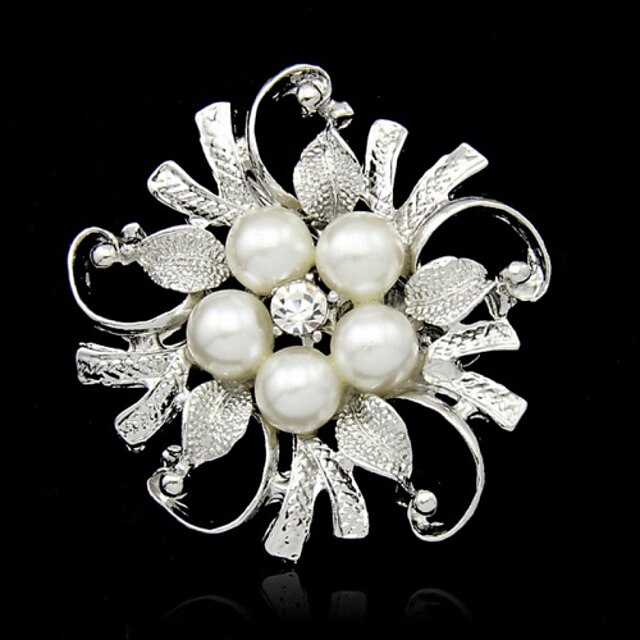  Pentru femei Broșe - Perle Floare Modă Broșă Alb Pentru Zilnic