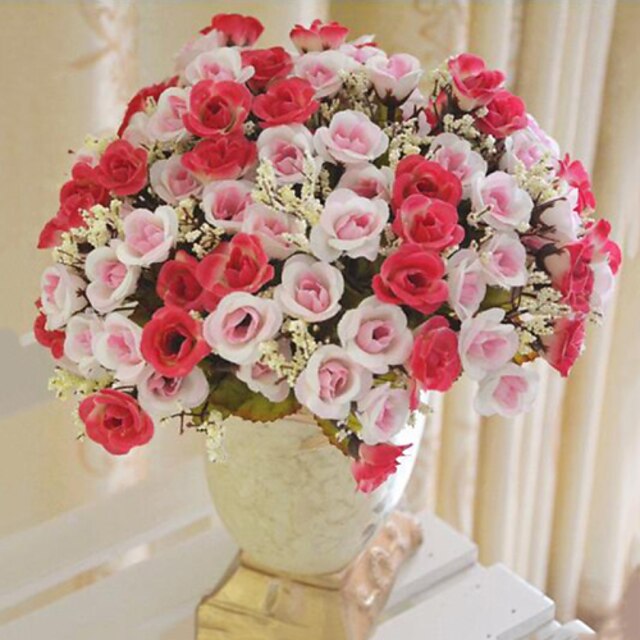  1 Branch Polyester Roses Tabletop Flower Artificial Flowers