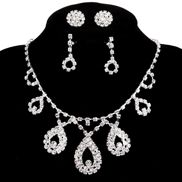  Women's Rhinestone Chain Necklace - White / Luxury / Wedding / Party / Engagement