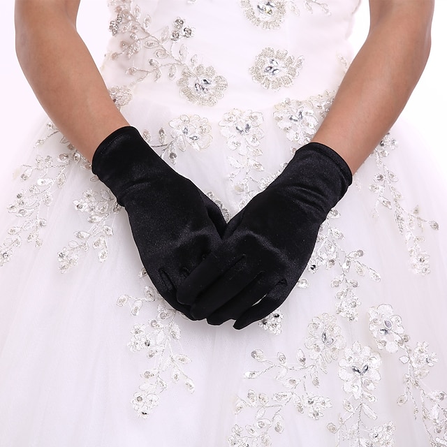 Spandex Polyester Wrist Length Glove Classical Bridal Gloves Party Evening Gloves With 8559